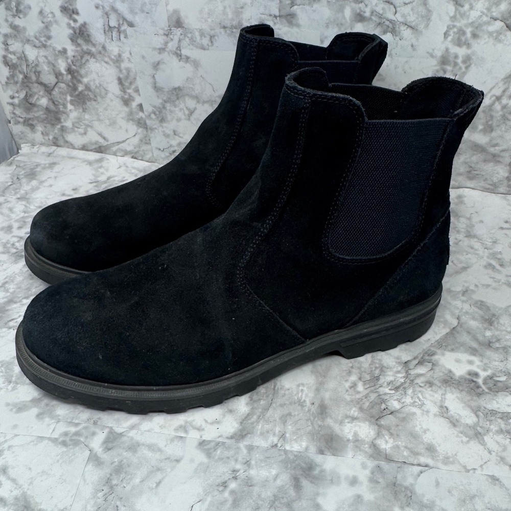 Sorel Mens Caribou Chelsea Waterproof Black Suede Boots NM4900-010 Size 12